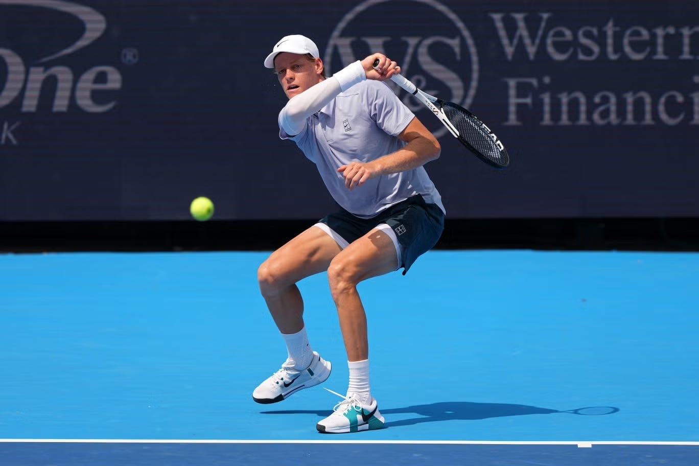 Jannik Sinner crushing the ball at Cincinnati Masters 2025. Source: Independent.co.uk